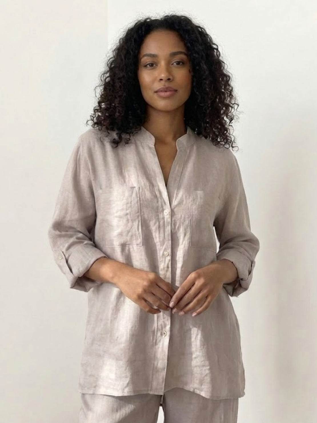 100% cotton double comfort two-piece set in yellow with relaxed fit top and pants