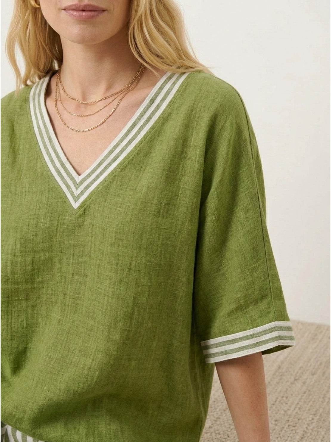 Striped wide-leg co-ord set with oversized top and palazzo pants in multiple colors