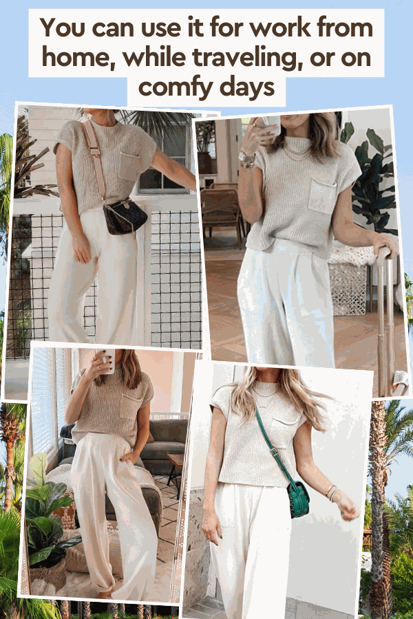 Women's Comfy Couture Knit Sweater two-piece set with knit pullover and high-waisted pants in neutral colors for versatile, comfortable, and stylish wear.