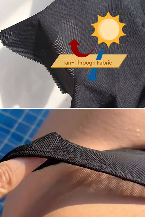 Seamless anti-tan line fabric showing tan-through breathable cotton for swimsuit