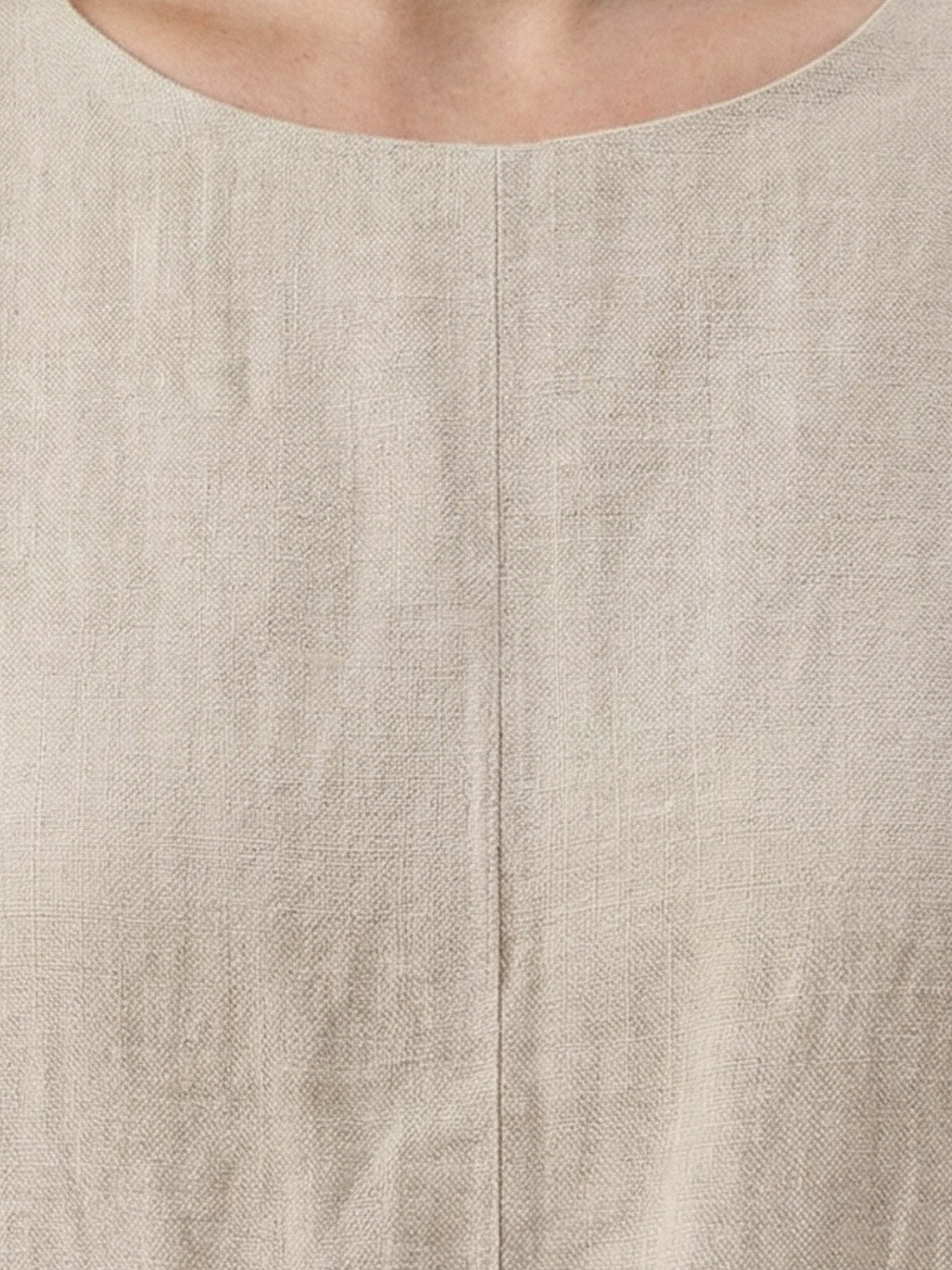 100% linen loose A-line pocket maxi dress with 3/4 sleeves and ankle-length hem