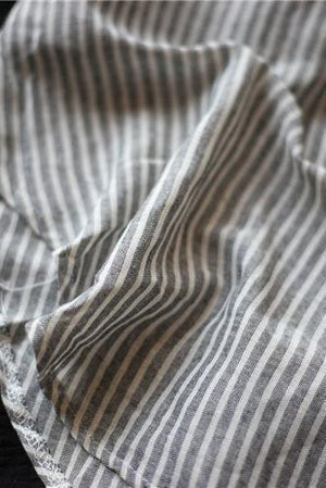 Striped Linen Blend Gauze Shirt Dress