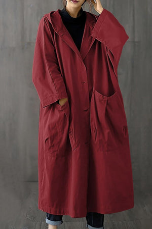 One size fits all oversized water-resistant windbreaker jacket with waterproof design in red