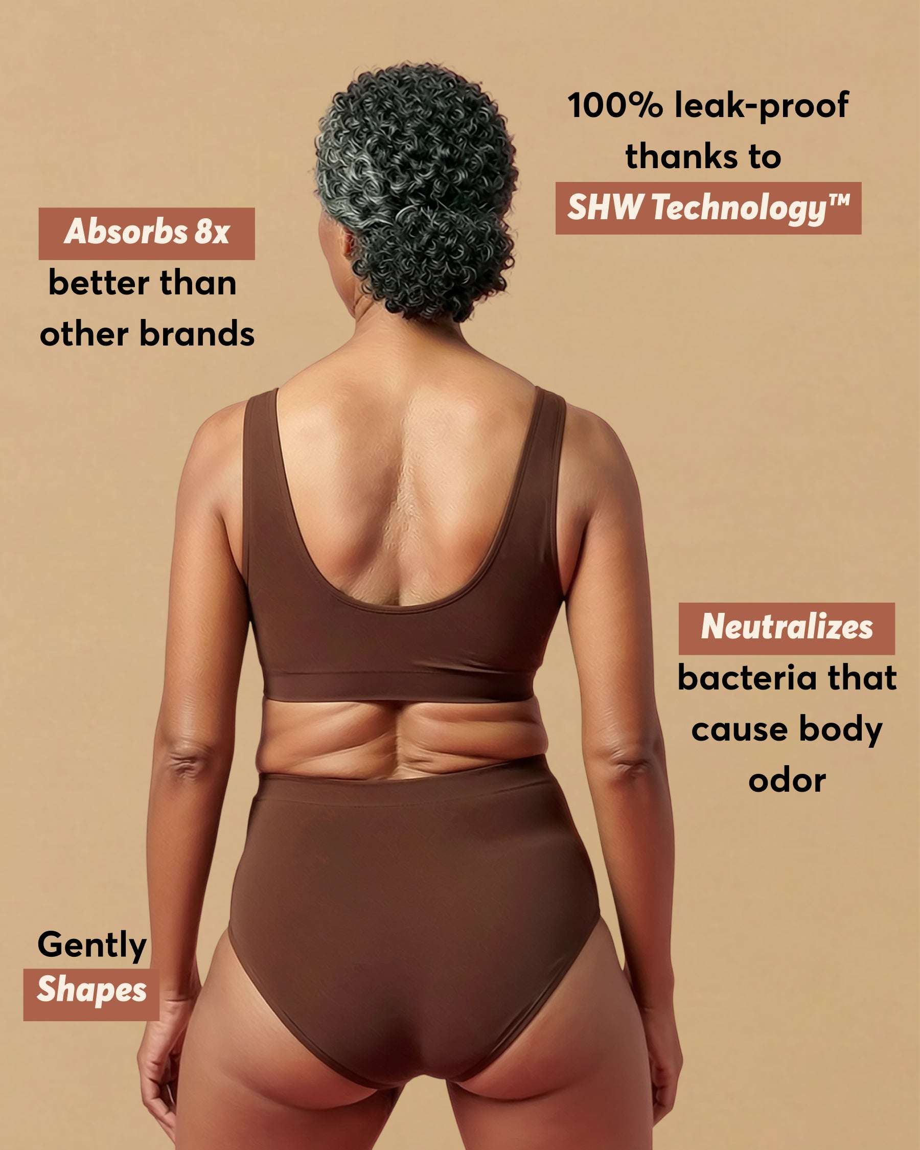 Still Her Motion™ ActiveFlex performance leakproof underwear 5-pack with high-stretch fabric and moisture-locking gusset