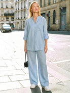 100% cotton double comfort set in multiple colors, breathable two-piece outfit for women