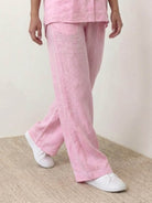 100% cotton double comfort set in vibrant colors with relaxed fit two-piece travel-ready outfit