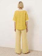 Striped wide-leg co-ord set with oversized top and matching palazzo pants