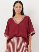Striped wide-leg co-ord set with oversized top and palazzo pants in multiple colors