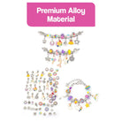 Kids bracelet-making kit with premium alloy beads and colorful charms for creative jewelry crafting
