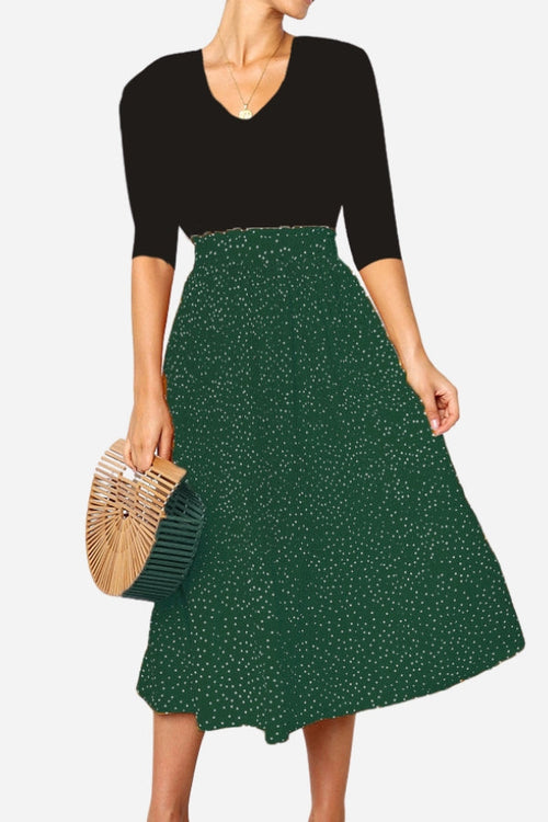 Effortlessly Chic Polka Dot Pleated Skirt Set