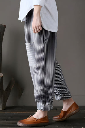 High Waist Striped Chic Comfort Pants