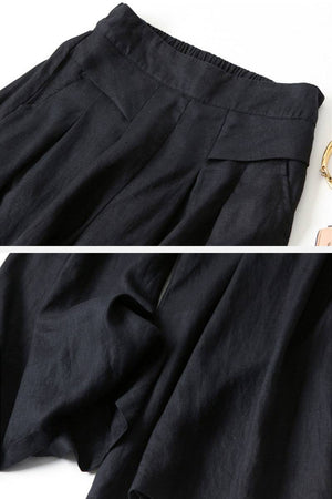 Sun-Kissed Elegance lightweight black palazzo pants with breathable fabric and flattering fit