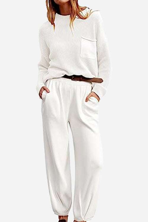 European Minimalism: Relaxed Sweater Top And Trouser Set