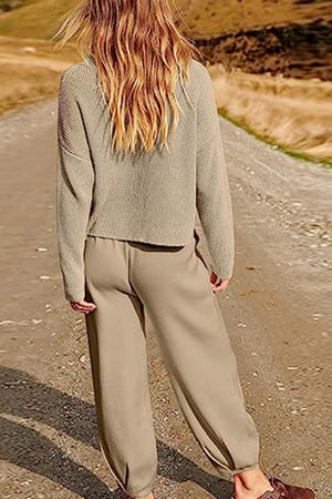 European Minimalism: Relaxed Sweater Top And Trouser Set