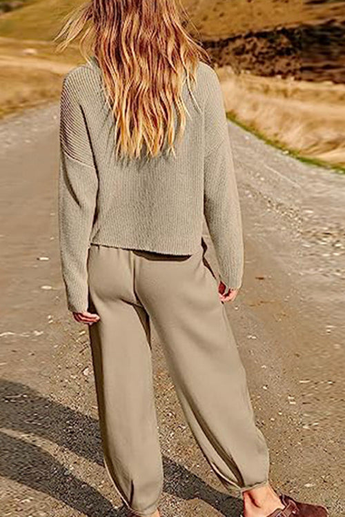 European Minimalism: Relaxed Sweater Top And Trouser Set