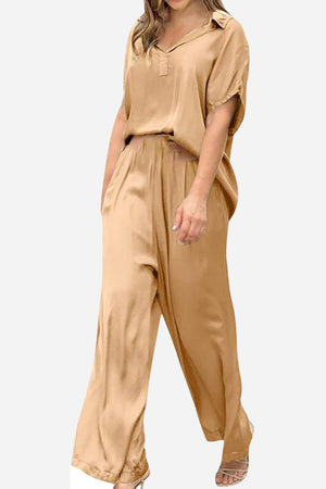 Sophisticated Casual: Wide-leg Two-piece Trouser Suit