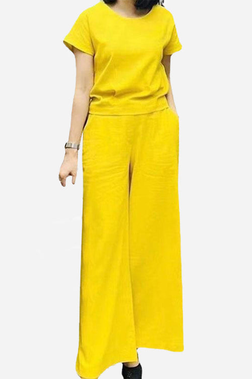 Short-Sleeved Bell Pants Two-Piece Set