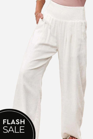 High-Waist Polyester Palazzo Pants