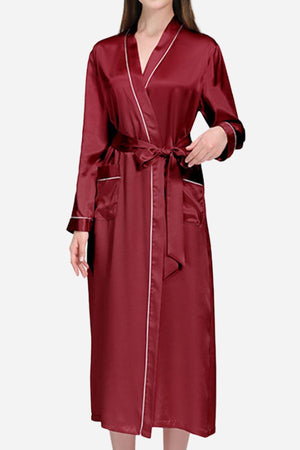 100% Mulberry Silk Belted Classy Nightgown