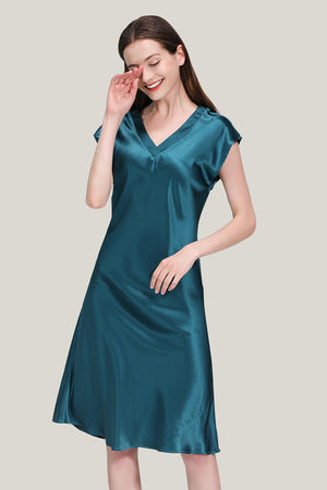 Mulberry Silk V-Neck Nightgown