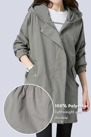 Travel Fashion Hooded Trench Coat