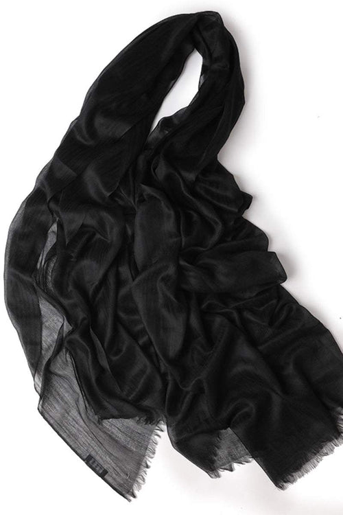100% cashmere featherlight black luxury scarf soft and lightweight wrap