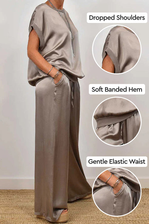 "Silken Escape" Satin Two-Piece Set