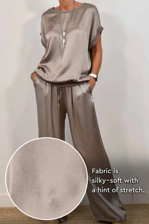 "Silken Escape" Satin Two-Piece Set