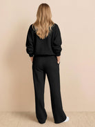 Wrinkle-free casual two-piece polo set with breathable fabric and structured fit