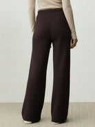 Lightweight wool wide leg pants in wool-lyocell blend with soft brushed fabric and relaxed fit