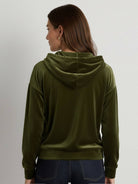 Ultra-soft velvet half-zip hoodie with kangaroo pocket and relaxed fit