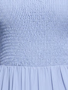 Smocked sleeveless maxi dress with tiered skirt and scoop neckline in breathable fabric