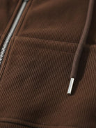 Chenille zip-up loungewear set with hoodie and wide-leg pants in soft, subtle sheen fabric