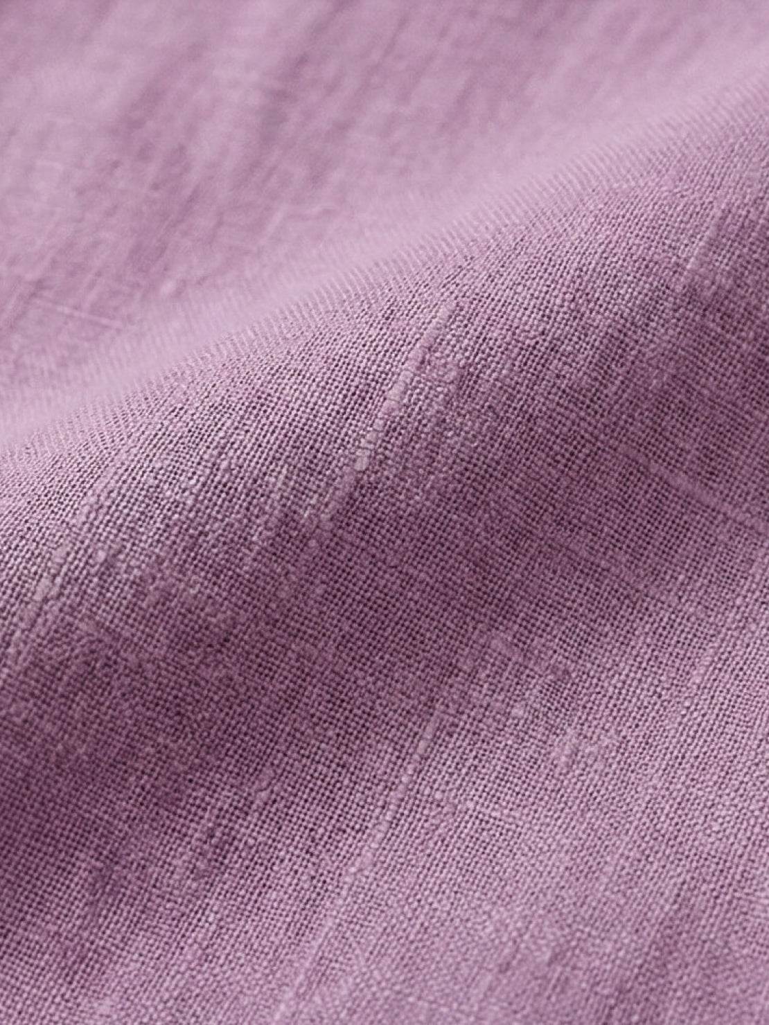 White 100% linen two-way button blouse with Peter Pan collar and cap sleeves