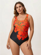 Curve-Fit open-back swimsuit with scoop front, adjustable straps, and diagonal back panels