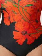 Curve-Fit Open-Back Swimsuit with scoop front, adjustable straps, and diagonal back panels