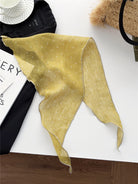 100% linen neck scarf with checkered pattern, lightweight and breathable triangular design for versatile styling