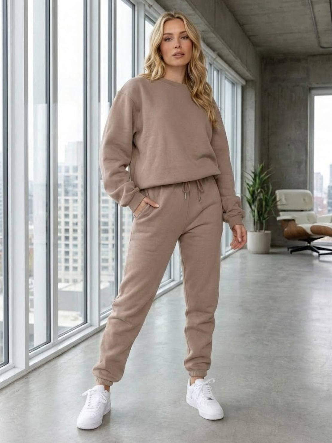 Classic Comfort Athleisure set with stretchy, wrinkle-resistant fabric designed for active women