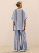 Coastal Comfort Linen two-piece set with lace details and breathable fabric