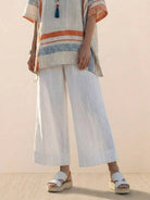 Coastal Comfort Linen two-piece set with lace details and breathable fabric