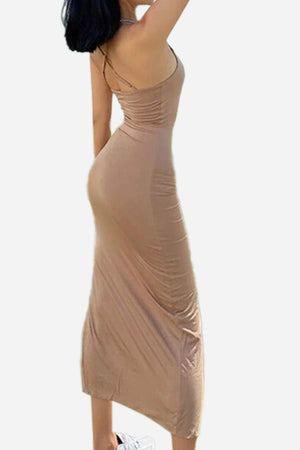 Elegant Side Slit Midi Dress