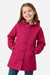 Junior water resistant oversized hooded windbreaker rain jacket for kids, bright pink, lightweight and waterproof.