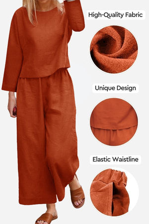 Loose Solid Color Two-Piece Set