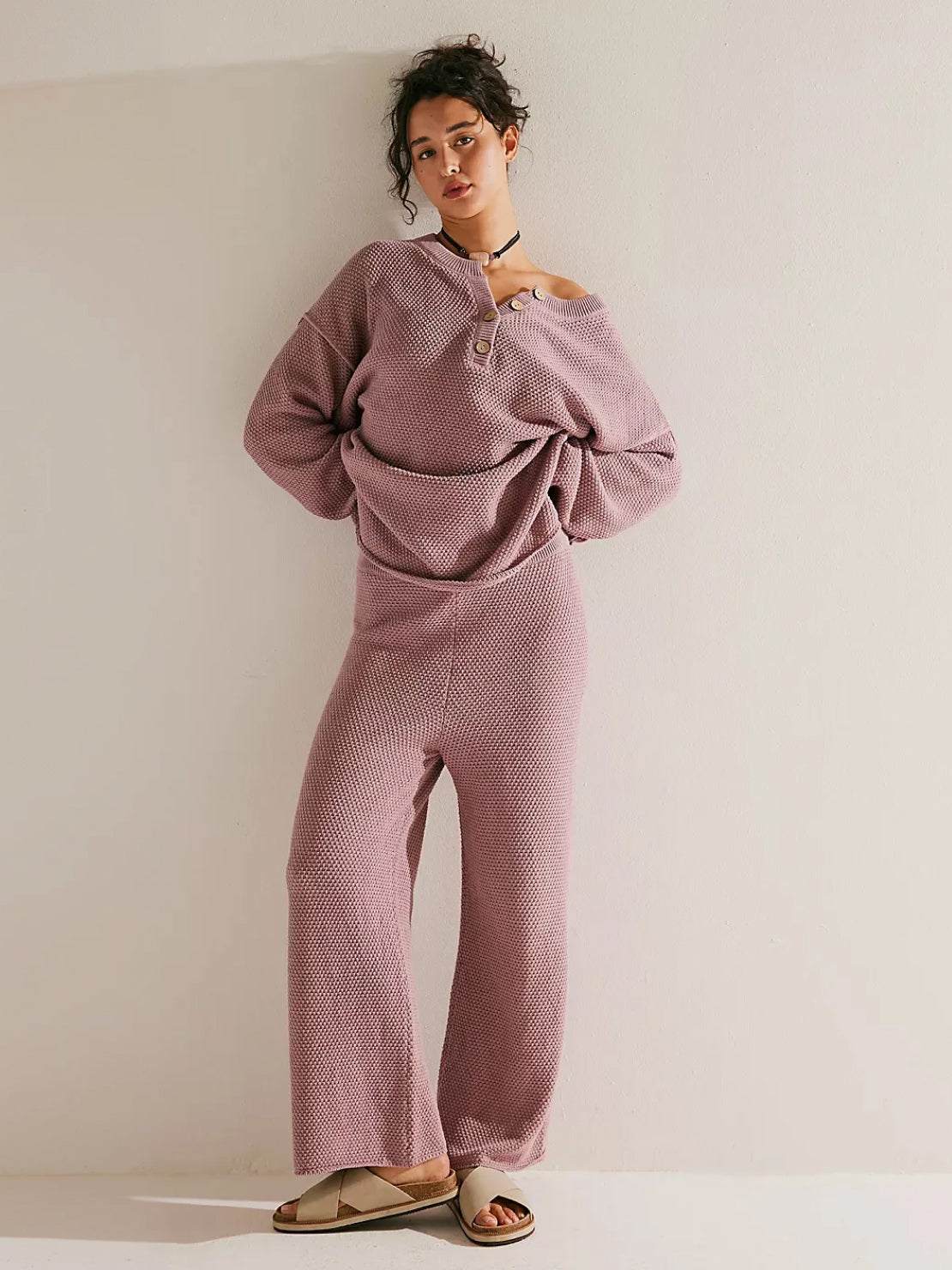 Two-piece oversized set designed for multi-weather comfort with lightweight, wrinkle-resistant fabric and relaxed fit