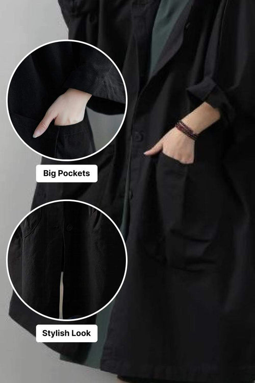One Size Fits All Oversized Water Resistant Windbreaker Jacket