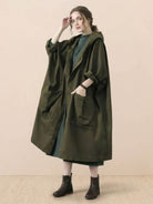 One size oversized water-resistant windbreaker jacket with waterproof design and attached hood