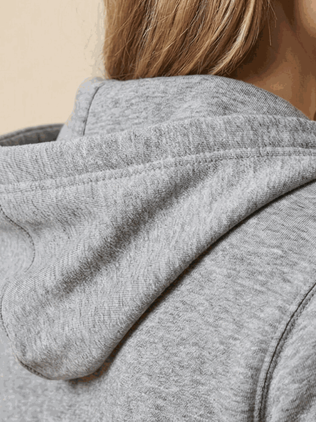 Oversized long zip sweatshirt hoodie with fleece lining and drawstring hood