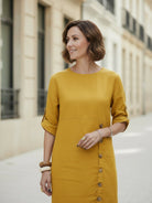 Pure Cotton Elegance dress in soft, breathable 100% cotton fabric suitable for all seasons and travel.