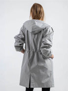 Oversized water-resistant hooded windbreaker rain jacket for outdoor activities