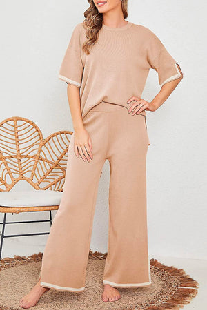 Short Sleeved Relaxed Fit Lounge Two-Piece Set